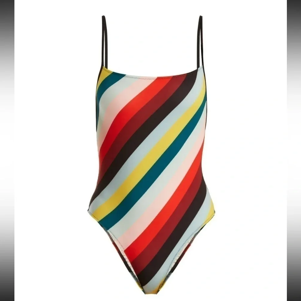 Solid & Striped The Chelsea Striped Swimsuit sz L
